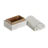 Lādīte DKD Home Decor Balts Bronza Alumīnijs Mango koks 7,5 x 5,3 x 5,3 cm (6 gb.)