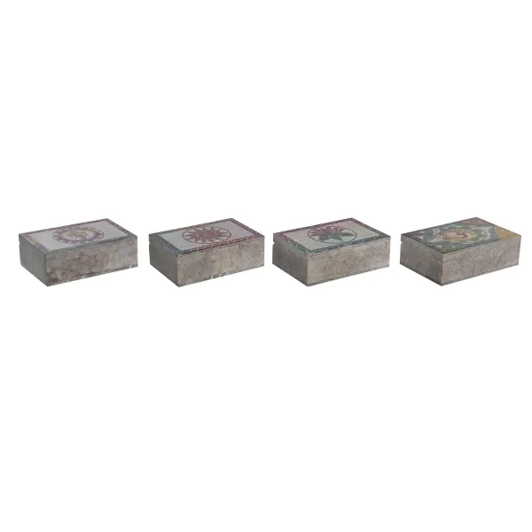 Шкатулка DKD Home Decor Разноцветный Камень 15 x 10 x 5 cm (4 штук)