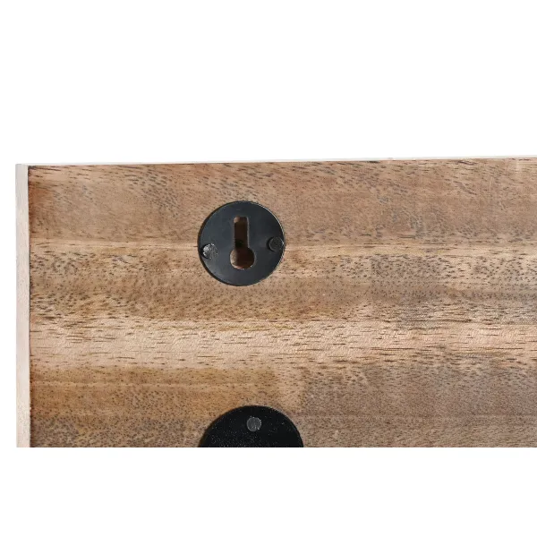 Uz sienas piestiprināts mēteļa pakaramais DKD Home Decor Daudzkrāsains Dzelzs Mango koks Tropiskais Augu lapa Lakots 38 x 5 x 18