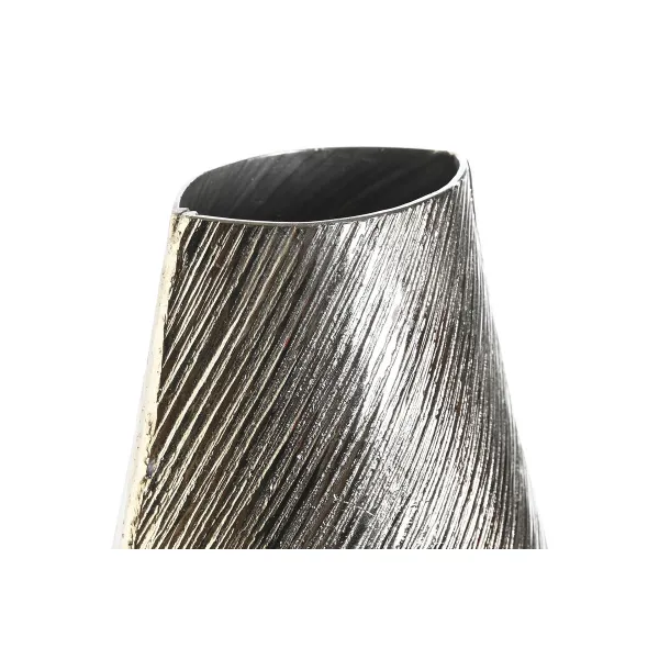 Maljakko DKD Home Decor Kullattu Hopeinen Alumiini Moderni 22 x 13 x 40,5 cm (2 osaa)