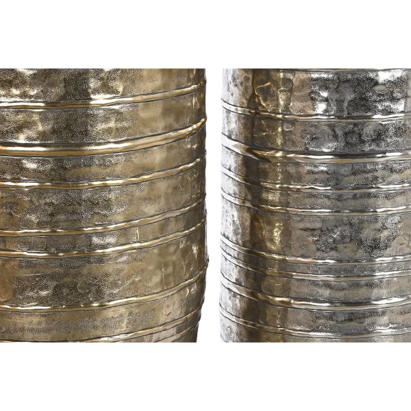 Vase DKD Home Decor Golden Silver Aluminium Modern 31 x 31 x 106 cm