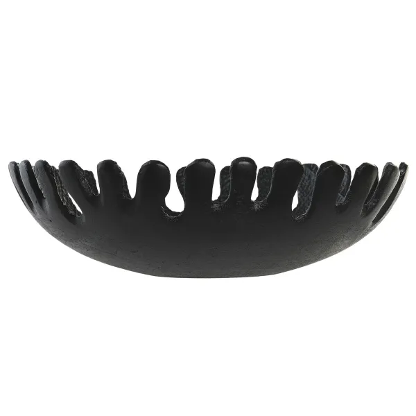 Centerpiece DKD Home Decor Black Golden Aluminium 32 x 32 x 9 cm (2 Units)