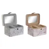 Lādīte DKD Home Decor Zils Pelēks Kamielis Gaiši Rozā Poliuretāns spogulis 17 x 12 x 10 cm (2 gb.)