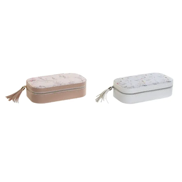 Lādīte DKD Home Decor Zils Pelēks Kamielis Gaiši Rozā Poliuretāns spogulis 18,5 x 10 x 5 cm (2 gb.)