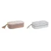 Jewelry box DKD Home Decor Blue Grey Camel Light Pink Polyurethane Mirror 18,5 x 10 x 5 cm (2 Units)