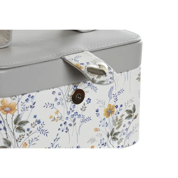 Korurasia DKD Home Decor Valkoinen Harmaa Liila Vaaleanpunainen Polyuretaani Peili 17 x 12 x 10 cm (2 osaa)
