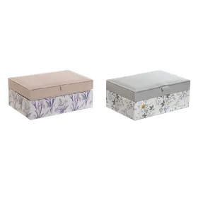 Lādīte DKD Home Decor Balts Pelēks Ceriņš Poliuretāns 18 x 12,5 x 7,5 cm (2 gb.)