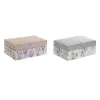 Шкатулка DKD Home Decor Белый Серый Лиловый Полиуретан 18 x 12,5 x 7,5 cm (2 штук)