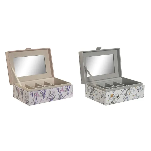 Шкатулка DKD Home Decor Белый Серый Лиловый Полиуретан 18 x 12,5 x 7,5 cm (2 штук)