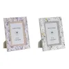 Nuotraukų rėmelis DKD Home Decor Balta Pilka Alyvinė Šviesiai rožinis Aliuminis (2 vnt.)