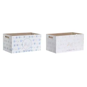 Контейнер для хранения DKD Home Decor Синий Розовый Деревянный MDF 36 x 21 x 18 cm (2 штук)