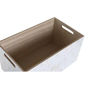 Контейнер для хранения DKD Home Decor Синий Розовый Деревянный MDF 36 x 21 x 18 cm (2 штук)