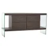 Sideboard DKD Home Decor Brown Transparent Crystal Walnut MDF Wood 160 x 45 x 80 cm