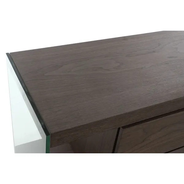 Sideboard DKD Home Decor Brown Transparent Crystal Walnut MDF Wood 160 x 45 x 80 cm