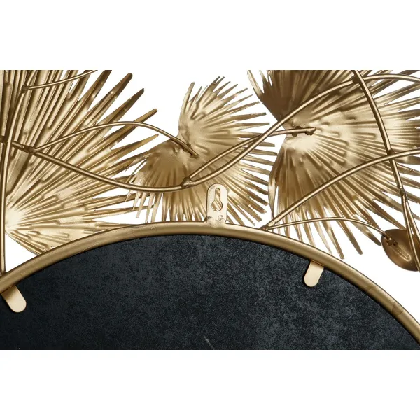 Настенное зеркало DKD Home Decor Белый Позолоченный Лист растения 93 x 7 x 93 cm