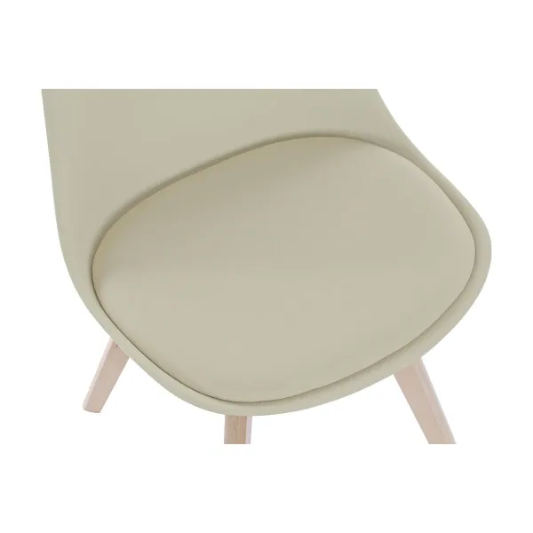 Chair DKD Home Decor Beige Natural Foam polypropylene beech wood Polyurethane 48 x 54 x 82 cm 48 x 55 x 83 cm