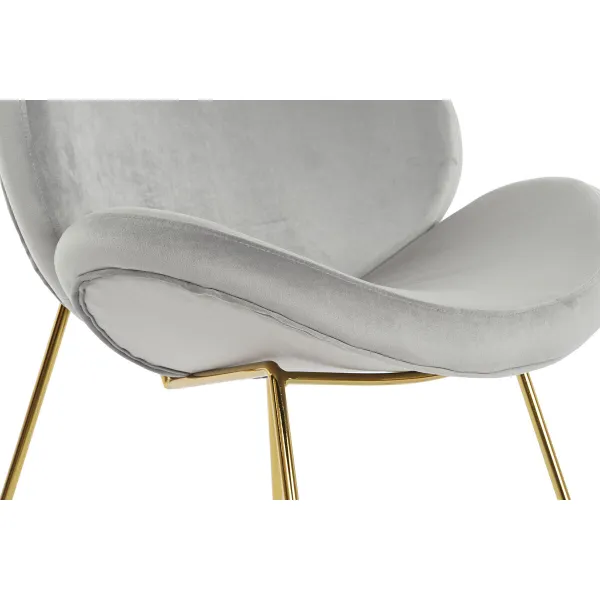 Стуль DKD Home Decor Позолоченный Светло-серый 62 x 58 x 73 cm