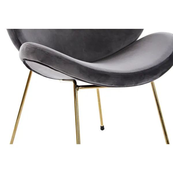 Стуль DKD Home Decor Чёрный Позолоченный полиэстер Металл 62 x 58 x 73 cm