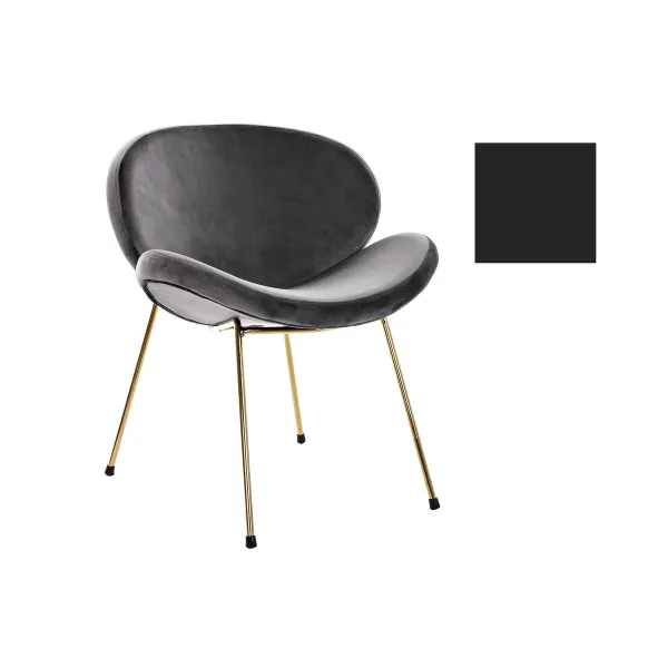 Стуль DKD Home Decor Чёрный Позолоченный полиэстер Металл 62 x 58 x 73 cm