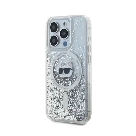 Karl Lagerfeld Liquid Glitter Choupette Head MagSafe - iPhone 15 Pro Max Case (Transparent)