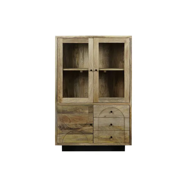 Displejaj stends DKD Home Decor Stikls Mango koks 90 x 40 x 190 cm