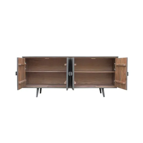 Sivupöytä DKD Home Decor Tumman harmaa Puu 177 x 38 x 75 cm