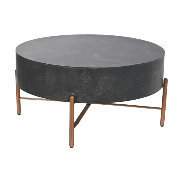 Olohuoneen pöytä DKD Home Decor Metalli Alumiini 90 x 90 x 45 cm Mangopuu