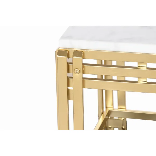 Centrinis stalas DKD Home Decor Metalinis Aliuminis Marmurą 80 x 40 x 40 cm