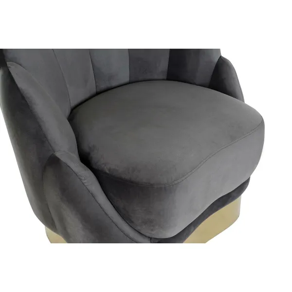 Fotelis DKD Home Decor 86 x 80 x 85 cm Pilka Metalinis Balta Tamsiai pilka