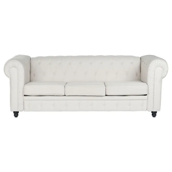 Sohva DKD Home Decor Valkoinen Ruskea Kerma Puu 209 x 84 x 76 cm