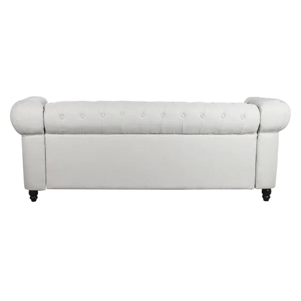Dīvāns DKD Home Decor Balts Brūns Krēmkrāsa Koks 209 x 84 x 76 cm