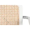 Tuoli käsinojilla DKD Home Decor Valkoinen Hopeinen Luonnollinen Rottinki Jalava 65,5 x 62 x 79 cm
