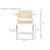 Tuoli käsinojilla DKD Home Decor Valkoinen Hopeinen Luonnollinen Rottinki Jalava 65,5 x 62 x 79 cm