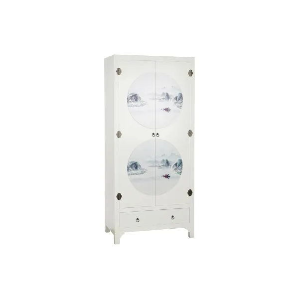 Sivupöytä DKD Home Decor Valkoinen Kuusi Puu MDF 85,5 x 50,5 x 186,2 cm
