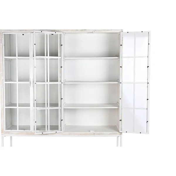 Plaukti DKD Home Decor Balts Melns Metāls Mango koks 170 x 45 x 200 cm
