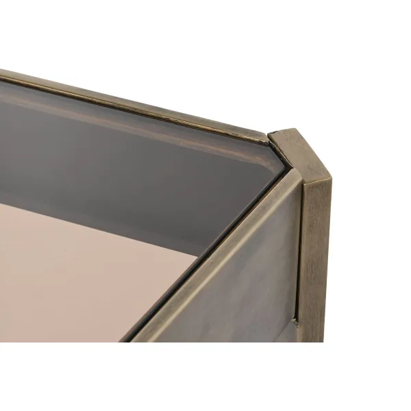 Centrinis stalas DKD Home Decor 102 x 62 x 53 cm Stiklas Metalinis Aliuminis