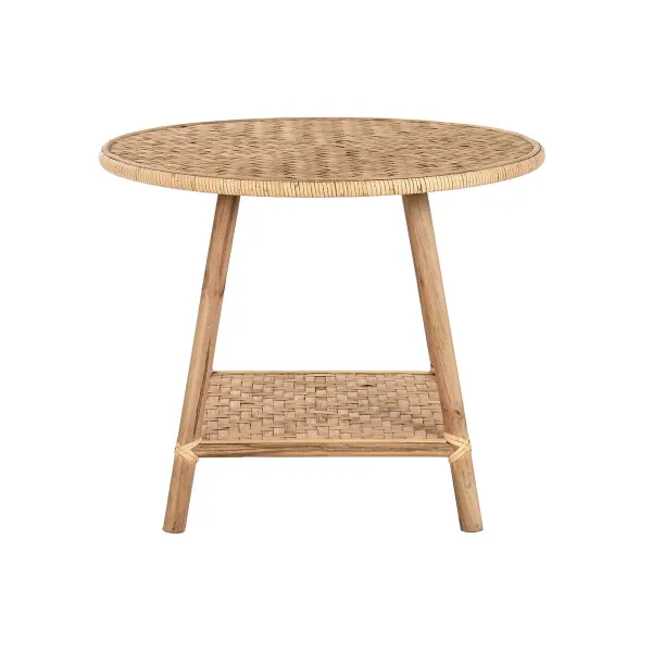 Šoninis staliukas DKD Home Decor 61 x 61 x 46 cm 61 x 61 x 49 cm Ruda Rotangas