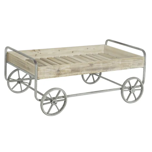 Вспомогательный стол DKD Home Decor Серый Натуральный Металл Ель древесина ели 110 x 67 x 46 cm