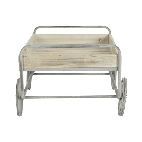 Mazs galdiņš DKD Home Decor Pelēks Dabisks Metāls Egle Egles koksne 110 x 67 x 46 cm