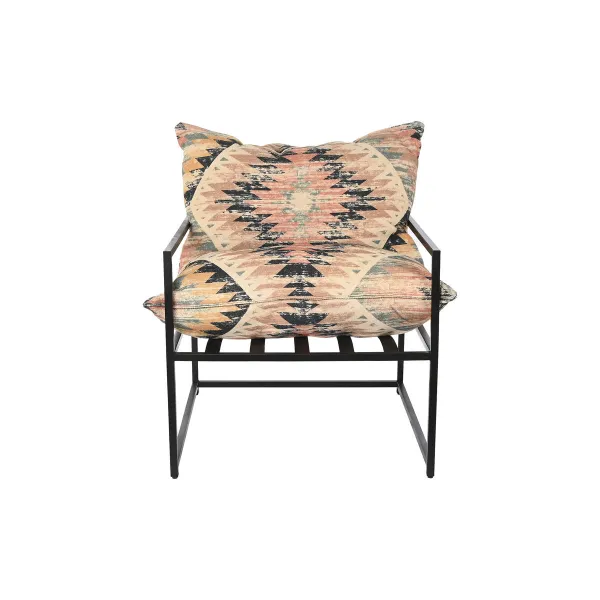 Armchair DKD Home Decor 70 x 75 x 85 cm Black Metal Multicolour