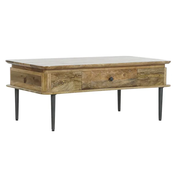 Centrinis stalas DKD Home Decor 116 x 60 x 46 cm Metalinis Aliuminis Mango mediena