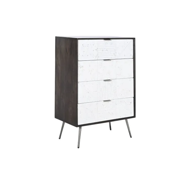 Lipasto DKD Home Decor 70 x 40 x 105 cm Valkoinen Tummanruskea Mangopuu