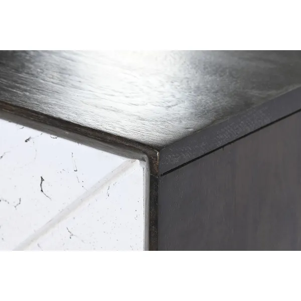 Lipasto DKD Home Decor 70 x 40 x 105 cm Valkoinen Tummanruskea Mangopuu