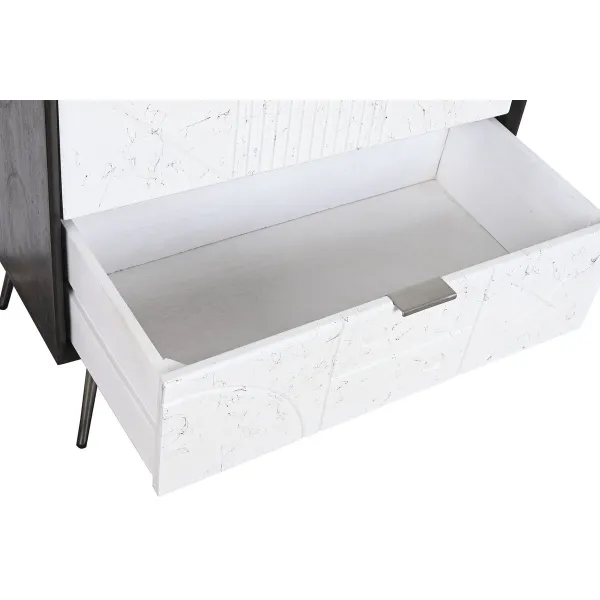 Lipasto DKD Home Decor 70 x 40 x 105 cm Valkoinen Tummanruskea Mangopuu