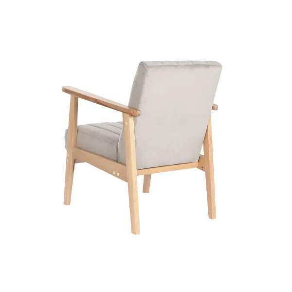 Nojatuoli DKD Home Decor 63 x 68 x 81 cm Luonnollinen Harmaa Beige Mäntypuu