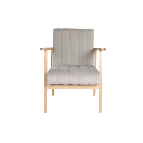 Nojatuoli DKD Home Decor 63 x 68 x 81 cm Luonnollinen Harmaa Beige Mäntypuu