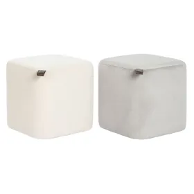 Footrest DKD Home Decor Yellow Blue Beige Grey Scandi 35 x 35 x 35 cm (2 Units)