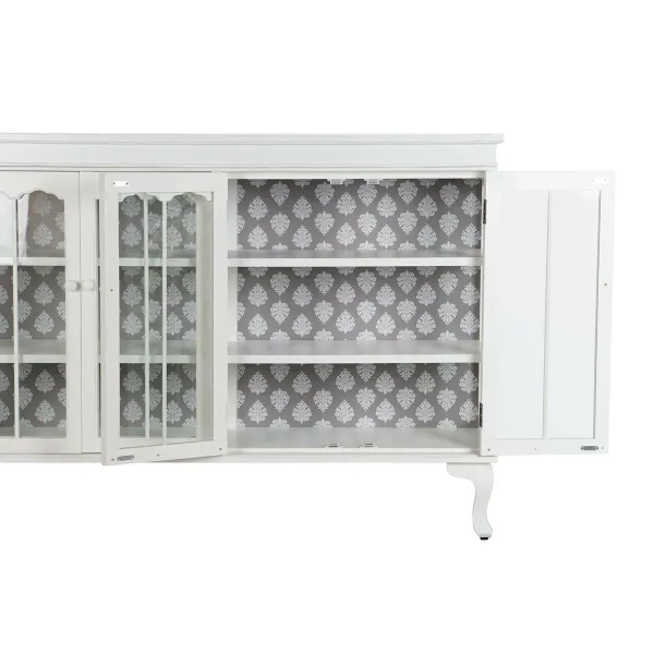 Sivupöytä DKD Home Decor Valkoinen Kristalli Kuusi 142,5 x 40,5 x 101,5 cm