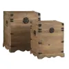 Dėžių rinkinys DKD Home Decor Metalinis Eglė Eglės mediena Rytietiškas 50 x 50 x 61 cm 48 x 48 x 61 cm 50 x 50 x 60 cm (2 vnt.) 
