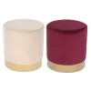 Atrama pėdoms DKD Home Decor Rusvai gelsva Bordo Aksomas 40 x 40 x 42 cm (2 vnt.)